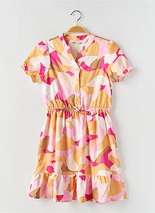 Robe mi-longue manches courtes manches courtes orange ONLY fille