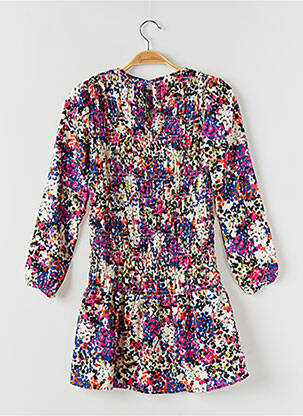 Robe mi-longue col rond manches longues bleu ONLY fille