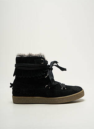 Bottines/boots nubuck bout rond noir REQINS fille