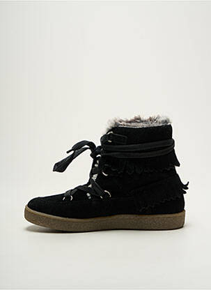 Bottines/boots nubuck bout rond noir REQINS fille
