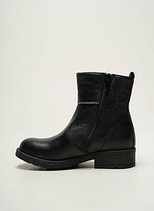 Bottines/boots matière lisse talon bas noir REQINS fille