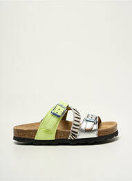 Mules/sabots tissage satiné bout ouvert jaune GEOX fille