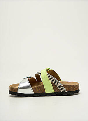 Mules/sabots tissage satiné bout ouvert jaune GEOX fille
