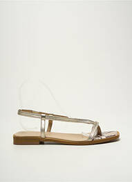 Sandales/nu pieds chiquet talon plat jusqu'à 3cm or REQINS femme
