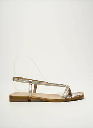 Sandales/nu pieds matière lisse talon plat jusqu'à 3cm or REQINS femme