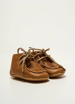 Bottillons tissage satiné bout rond marron FRODDO enfant