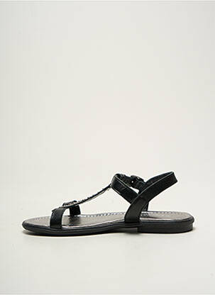 Sandales/nu pieds tissage satiné chiquet noir REQINS fille
