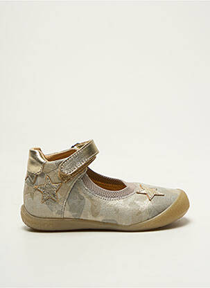 Ballerines tissage tissage pailleté bout rond or BABYBOTTE fille