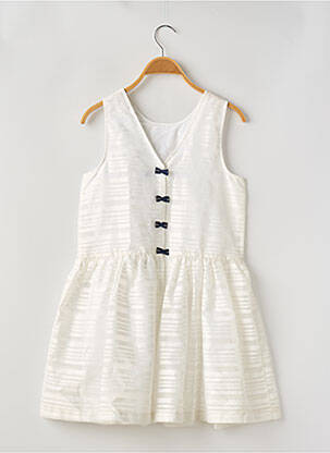 Robe mi-longue sans manche sans manche blanc JEAN BOURGET fille