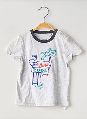 T-shirt stretch manches courtes gris IKKS garçon
