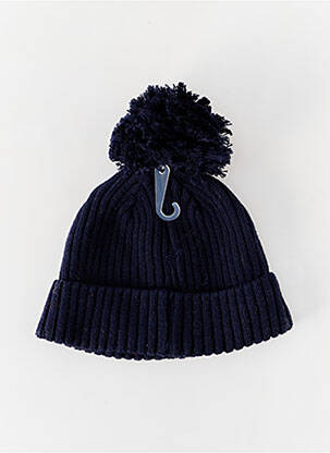 Bonnet finition bords-côtes bleu ABSORBA enfant