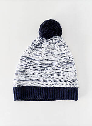 Bonnet maille grosse maille bleu BECKARO garcon