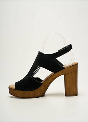 Sandales/nu pieds semi compensé talon haut de 10cm et plus noir MYMA femme
