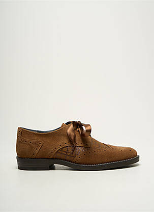 Derbies nubuck talon plat jusqu'à 3cm marron MYMA femme