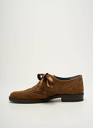 Derbies nubuck talon plat jusqu'à 3cm marron MYMA femme