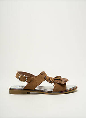 Sandales/nu pieds chiquet talon plat jusqu'à 3cm marron MYMA femme