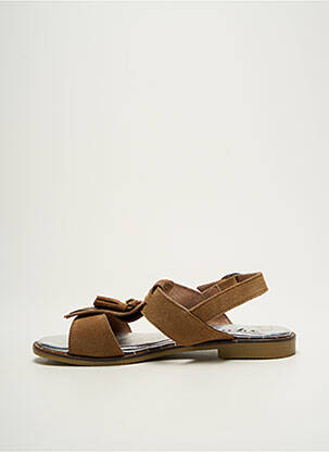 Sandales/nu pieds chiquet talon plat jusqu'à 3cm marron MYMA femme