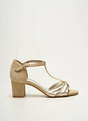 Sandales/nu pieds tissage satiné talon de 4 à 6cm or MYMA femme