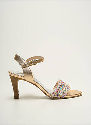 Sandales/nu pieds matière lisse talon de 7 à 9cm or MYMA femme