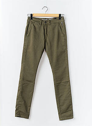 Pantalon chino stretch taille basse vert LE TEMPS DES CERISES homme