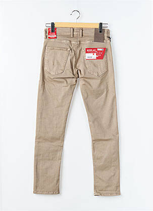 Jeans coupe slim stretch taille normale marron REPLAY homme