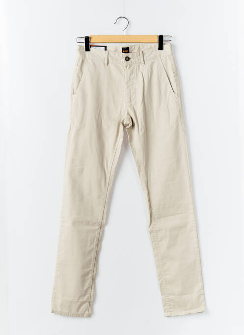 Pantalon chino tissage popeline taille normale beige HUGO BOSS femme