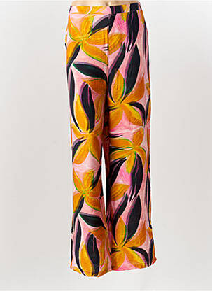 Pantalon droit tissage popeline taille normale orange DESIGUAL femme