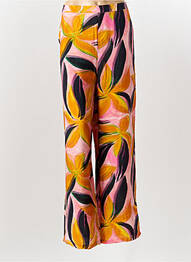 Pantalon droit tissage popeline taille normale orange DESIGUAL femme