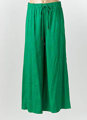 Pantalon large tissage crêpe taille normale vert FREEMAN T.PORTER femme