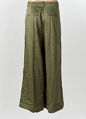 Pantalon large fermeture zippée sous rabat avec crochet taille normale vert FREEMAN T.PORTER femme