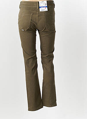Pantalon slim tissage popeline taille normale vert SALSA femme