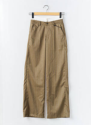 Pantalon large fermeture zippée sous rabat boutonné taille normale vert FREEMAN T.PORTER femme