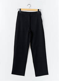 Pantalon droit fermeture zippée sous rabat avec crochet noir DESIGUAL femme