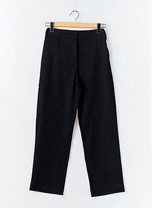 Pantalon droit fermeture zippée sous rabat avec crochet noir DESIGUAL femme