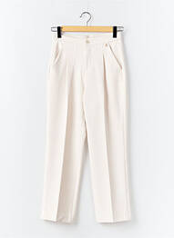 Pantalon droit fermeture zippée sous rabat boutonné beige LIU  JO femme