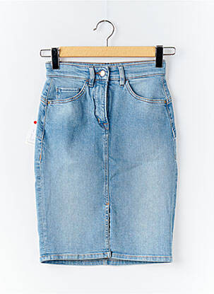 Jupe mi-longue coupe droite bleu GARCIA femme