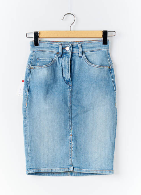 Jupe mi-longue coupe droite bleu GARCIA femme