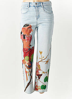Jeans coupe droite taille normale taille normale bleu DESIGUAL femme