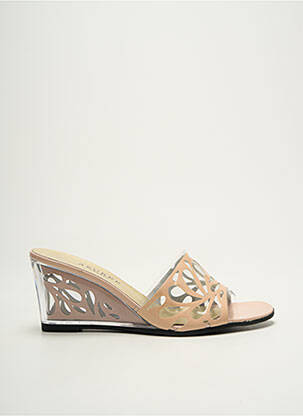 Mules/sabots talon compensé talon de 7 à 9cm beige AZUREE femme
