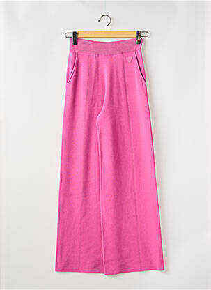 Pantalon large taille à pinces taille haute rose GERTRUDE femme