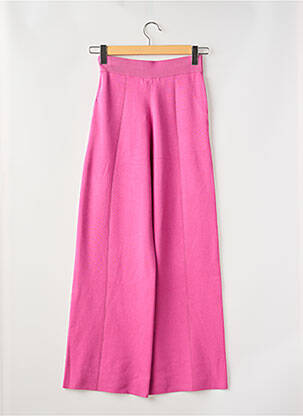 Pantalon large taille à pinces taille haute rose GERTRUDE femme