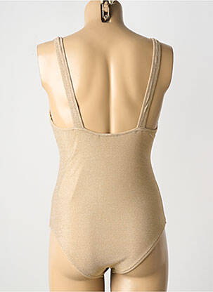 Maillot de bain 1 pièce effet matière satinée haut triangles or LES TROPEZIENNES PAR M.BELARBI femme