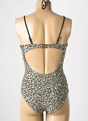 Maillot de bain 1 pièce effet matière satinée haut soutien-gorge avec mousse de rembourrage amovible vert LES TROPEZIENNES PAR M.BELARBI femme