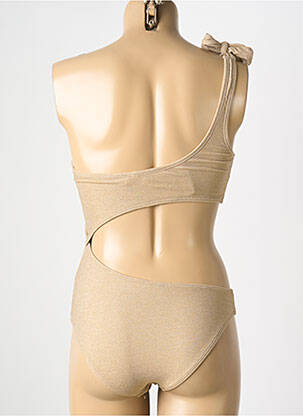 Maillot de bain 1 pièce effet matière satinée haut soutien-gorge avec mousse de rembourrage amovible or LES TROPEZIENNES PAR M.BELARBI femme