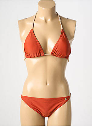 Maillot de bain 2 pièces stretch haut soutien-gorge avec mousse de rembourrage amovible orange LES TROPEZIENNES PAR M.BELARBI femme