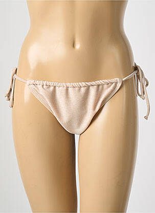 Bas de maillot de bain effet matière satinée bikini beige MOLLY BRACKEN femme