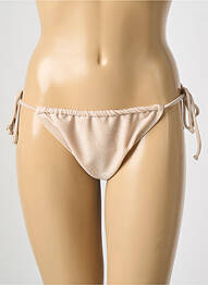 Bas de maillot de bain effet matière satinée bikini beige MOLLY BRACKEN femme