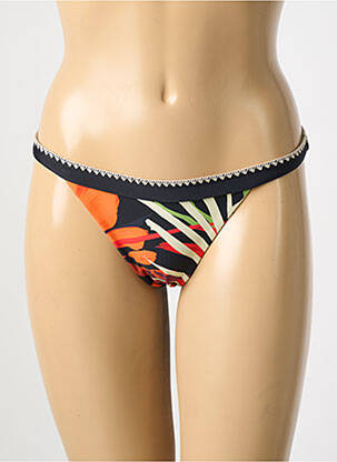 Bas de maillot de bain tissage satiné bikini noir DESIGUAL femme