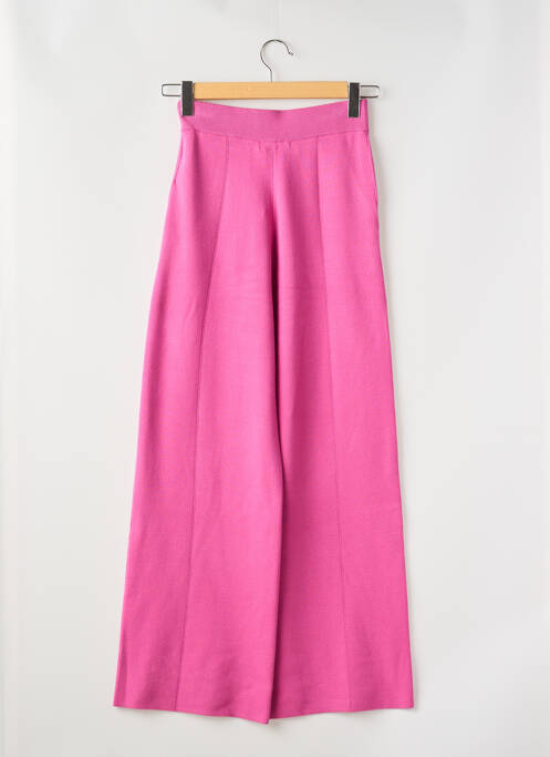 Pantalon large taille à pinces taille haute rose GERTRUDE femme