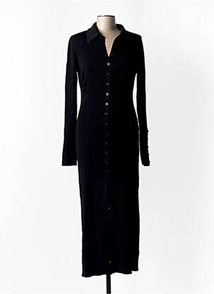 Robe longue manches longues manches longues noir H&M femme